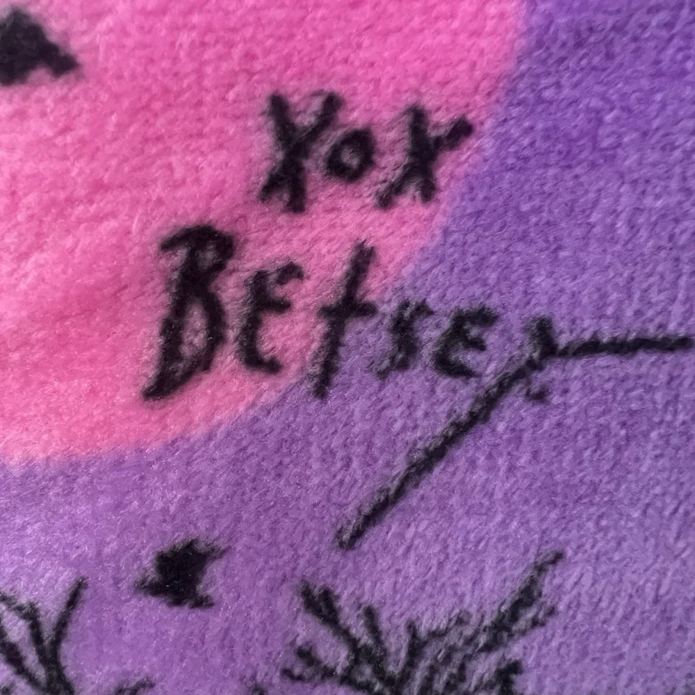 Betsey Johnson Halloween Haunted House Plush Blanket Throw Purple 50x60 NEW